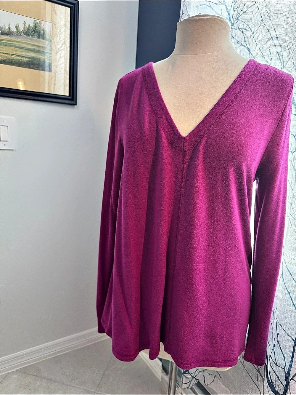 Lilly Pulitzer Long Sleeve Crisscross Back Tunic in Purple XL